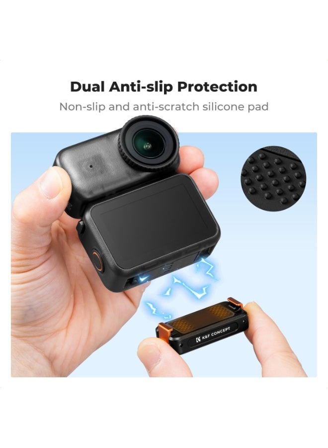 كيه آند إف كونسبت حامل مغناطيسي سريع الفك من K&F Concept متوافق مع DJI Osmo Action 6/Osmo Nano، قاعدة تمديد من سبائك الألومنيوم مع فتحة لولبية 1/4 بوصة لحامل ثلاثي القوائم، عصا السيلفي، ملحقات كاميرات الحركة - Image 2
